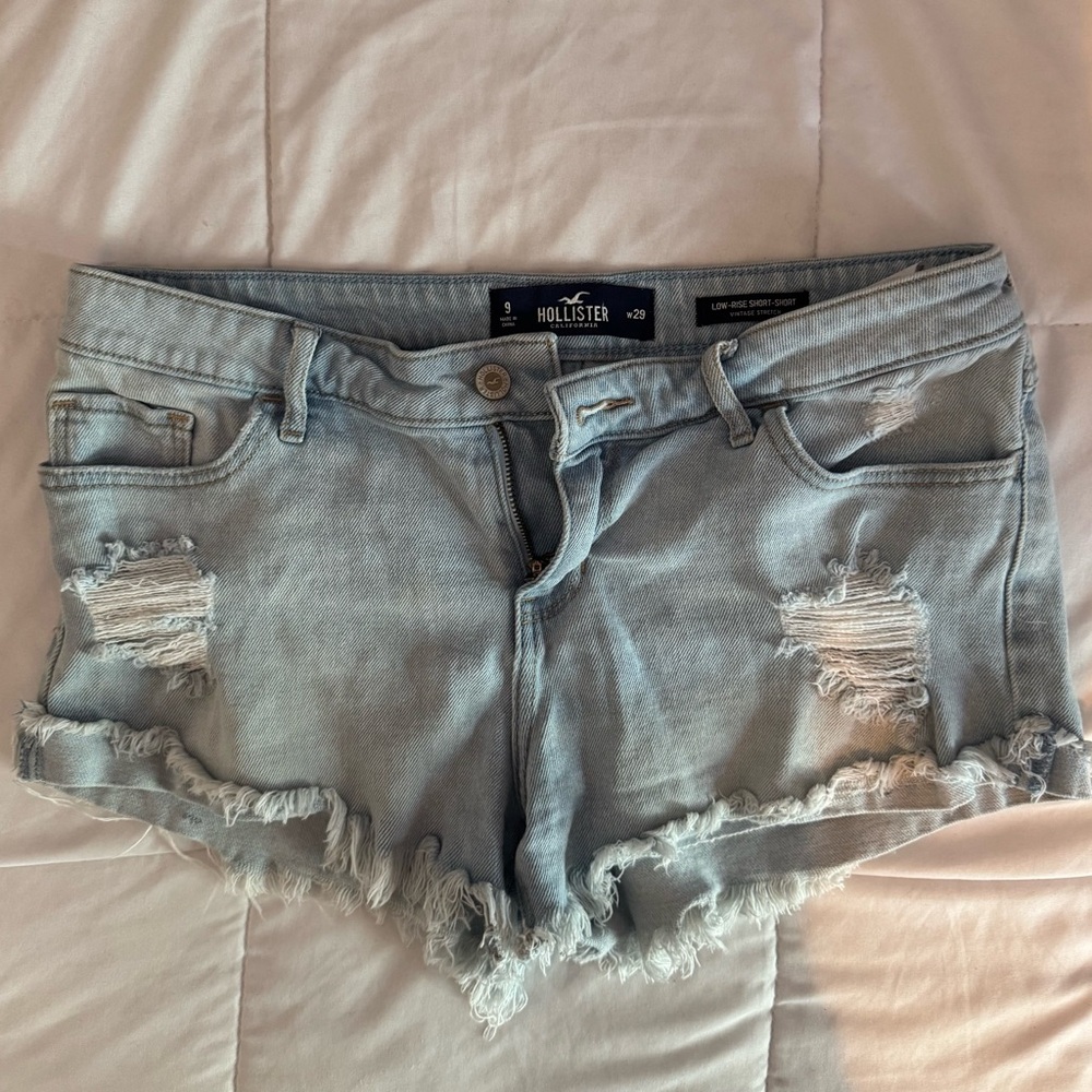 Hollister Blue Jean Shorts Distressed Vintage Style